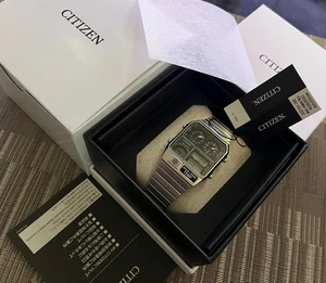 Reloj Hombre CITIZEN Ana-Digi Temp JG2101-78E Negro Plata Reproducción Nuevo en Caja - Imagen 1 de 6