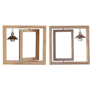 Rotating Picture Frame Photo Frame Display Double Sided Tabletop Wooden Birthday - Picture 1 of 13