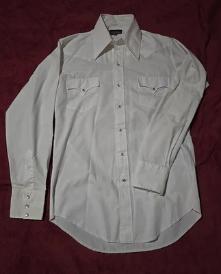 Vintage Champion Westerns Men’s Pearl Snap Shirt White Rodeo Cowboy Country - Image 1 of 4