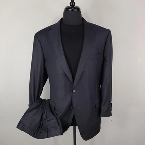 Samuelsohn Suit Mens 46R 40W 2 Piece Charcoal Super 150s Wool Tallia Delfino - Picture 1 of 17