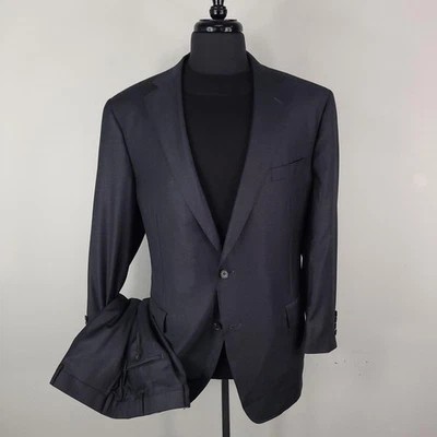 Samuelsohn Suit Mens 46R 40W 2 Piece Charcoal Super 150s Wool Tallia Delfino - Image 1 of 4