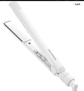 SALONIA Straight Iron 24mm with heat resistant pouch SL-004SW white - Picture 1 of 5