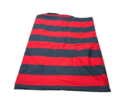 Pottery Barn Teen Twin Duvet Cover Rugby Stripe Red & Navy - Image 1 of 4