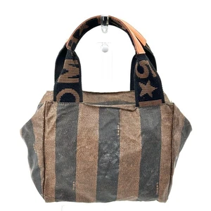 FENDI Vintage Pequin PVC Mini Tote Bag with Canvas Logo Handles - Picture 1 of 12