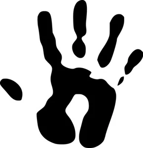 Handabdruck Vinyl Aufkleber Abziehbild Blutige Hand Halloween - Größe & Farbe wählbar - Bild 1 von 2