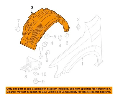 NISSAN OEM 12-21 NV1500 Fender Fender Components-Fender Liner 638301PA0A - Image 1 of 2