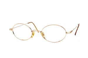 1990s oval vintage eyeglasses TAXI mod.2120 oval gold frame steampunk eyewear - Picture 1 of 10