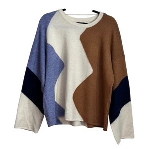 Maglione pullover Vero Moda color block maglia manica lunga oversize XL - Foto 1 di 8