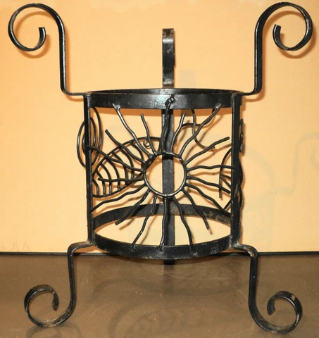 Antique Vintage Iron Circular Decorative Planter Holder Cover