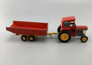 MATCHBOX KINGSIZE #K3 MASSEY FERGUSON 165 TRACTOR & TRAILER NEW TOW HOOK TRAILER - Picture 1 of 4