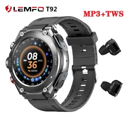 LEMFO T92 MP3+TWS Wireless Bluetooth Headset Sport Smart Watch Körpertemperatur - Bild 1 von 4