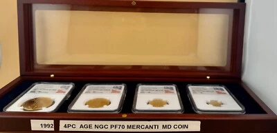 1992  4-COINS SET GOLD EAGLE NGC  PF70  ULTRA CAMEO SIGNED BY JOHN MERCANTI - Image 1 of 4