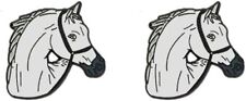 2 PC Abu Dhabi White Horse Image Design 2D StickerBadge Metal 3x3cmFree Shipping