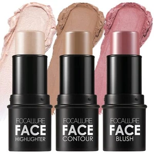 3 Pcs Cream Contour Sticks,Shades with Highlighter & Bronzer & Blush,Non-grea... - Picture 1 of 8