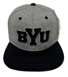 Zephyr NCAA BYU Cougars RARE "Leather Boss" Flat Bill SnapBack Hat NWT - Picture 1 of 5