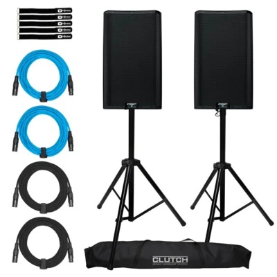 Par de altavoces de audio profesional DJ de 12" serie QSC K12.2 K2 con paquete de soportes Foto 1 de 4