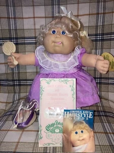 Ropa vintage para niños/muñecas Cabbage Patch - seda de maíz rubia, HM11, KT, accesorios - Imagen 1 de 6