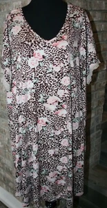 Flora by Flora Nikrooz Womens Leopard Print Floral Nightgown SZ 2X - Picture 1 of 6