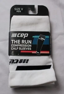 CEP Men's Anti-Microbe The Run Compression Calf Sleeves 4.0 TS8 White Size V NWT - Picture 1 of 4