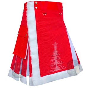 Escocés Santa Claus Utilidad Hubrid Kilt Custome Talla Navidad Kilt A la venta - Imagen 1 de 6