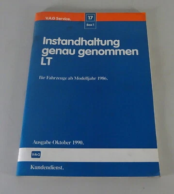 Manual De Taller Mantenimiento Precisamente VW LT Desde 1986, Estado 10/1990 - Imagen 1 de 4