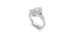 Wedding Engagement Ring Moissanite Diamond 0.5 Ct Solitaire 925 Sterling Sliver