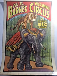 Al G Barnes Wild Animal Circus A Truly Big Show Vintage Original 1960 Poster - Bild 1 von 2