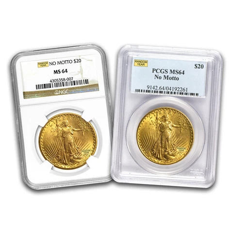 $20 Saint-Gaudens Gold Double Eagle MS-64 NGC/ PCGS (Random) Cover