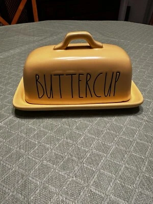 Plato de mantequilla Rae Dunn amarillo ButterCup con tapa colección artesanal de Magenta Foto 1 de 4