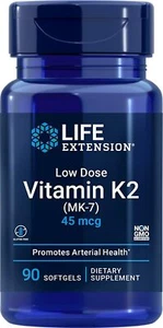Life Extension Low Dose Vitamin K2 45 mcg – Supports Arterial Health 90 Softgel - Picture 1 of 8