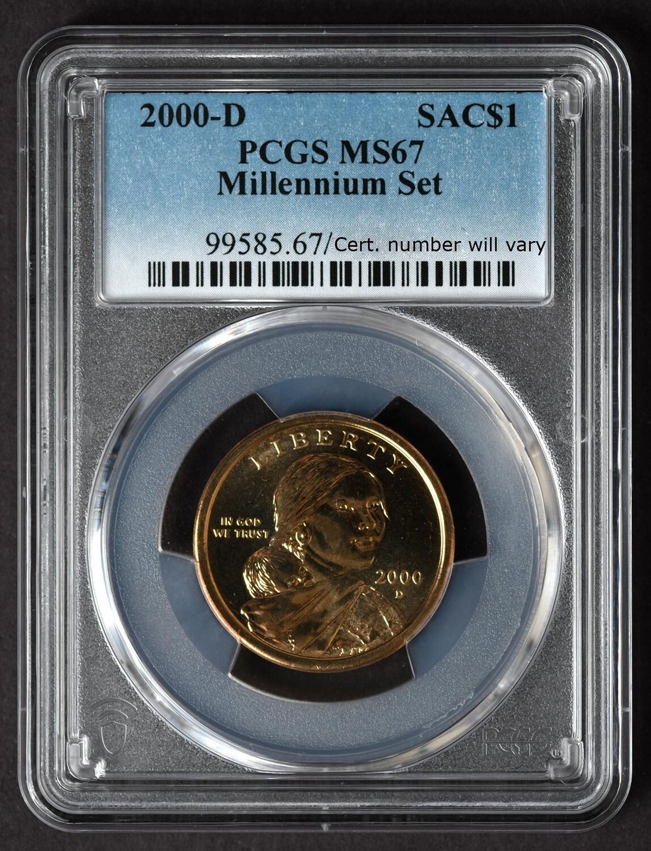 PCGS Certified MS 67 Graded 2000 Native American Dollars