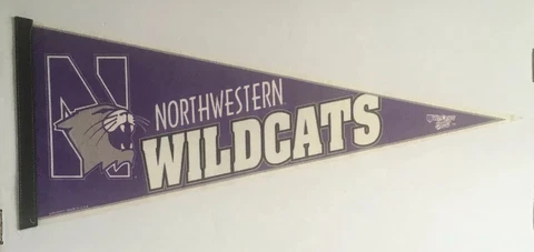 Northwestern University Wildcats NCAA Purple & White Felt Licensed Pennant, NCAA Cover