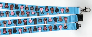 5 PAWS OFF! Cute Pet Animal Paw Print Blue Breakaway Safety Lanyards FREE UK P&P - Picture 1 of 2