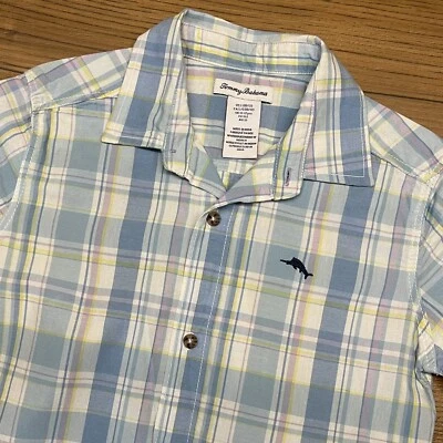 Vestido Tommy Bahama grande juvenil 10/12 manga corta abotonada azul amarillo Foto 1 de 4