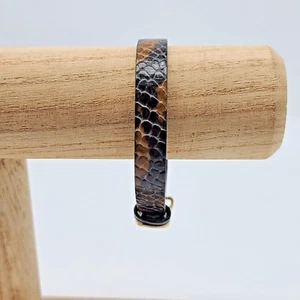 KEEP Collective Reversible Black & Black/Brown Snake Leather Keeper Bracelet - Picture 1 of 10