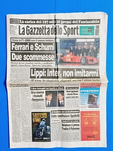 GAZZETTA DELLO SPORT 8 FEBBRAIO 2000 INZAGHI-FERRARI-SCHUMACHER-WEAH-INTER - Foto 1 di 3