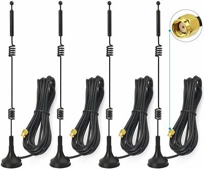 Doble Banda 9dBi WiFi 2.4GHz 5GHz 5.8GHz Base Magnética MIMO RP-SMA Antena Macho 4x Foto 1 de 4