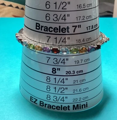 KARIS Multi-gem Platinum Bond Brass Bangle Bracelet (7.5) - Image 1 of 4