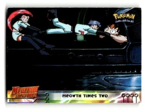 1998 Topps Pokemon Mewtwo Strikes Back Card #23 Meowth Times Two LP - Picture 1 of 4