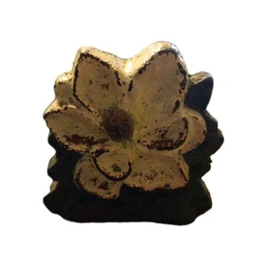 Fermaporta vintage in ghisa per cani in legno con fiori, fiore singolo �� - Foto 1 di 5