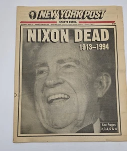 NY Post-Präsident Richard Nixon tot - 1994 - KOMPLETTE ZEITUNG - Bild 1 von 7