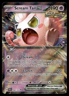 SCREAM TAIL EX 094/167 DOUBLE RARE TWILIGHT MASQUERADE POKEMON - Image 1 of 4
