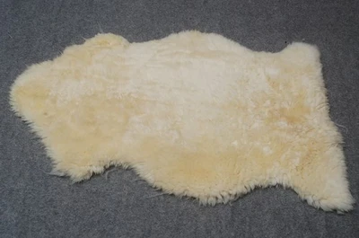 100% Natural Ivory Fur Sheep Skin Rug Luxury Throw Silky Warm Floor  Mat 15 - Image 1 of 3