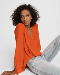 Rag & Bone Red Silk ‘Lora’ Blouse Draped Blouson Style Size L - Picture 1 of 5