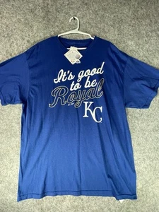 New Majestic Kansas City It’s Good To Be Royal KC Baseball MLB Blue T Shirt XL - Picture 1 of 5