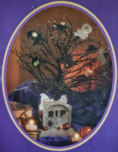 NOS FIBER OPTIC HALLOWEEN R.I.P. TREE GHOSTS Witch PUMPKIN Skeleton 18" - Picture 1 of 13