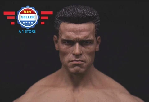 Custom 1/6 Arnold Schwarzenegger Head Sculpt 2.0 Terminator T800 for PHICEN M34 Cover