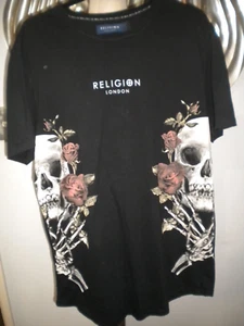 RELIGION size XL women's cotton skull and rose t-shirt as new - Picture 1 of 3