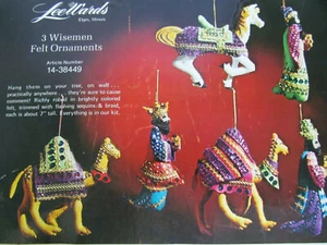 Lee Wards Weihnachtsschmuck Bastelset 3 Weise Männer Kamel Pferd Filz 6 Vintage selten G - Bild 1 von 11