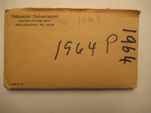 1964 US Mint Silver Proof Set, 5 coins, US mint pkg Cover